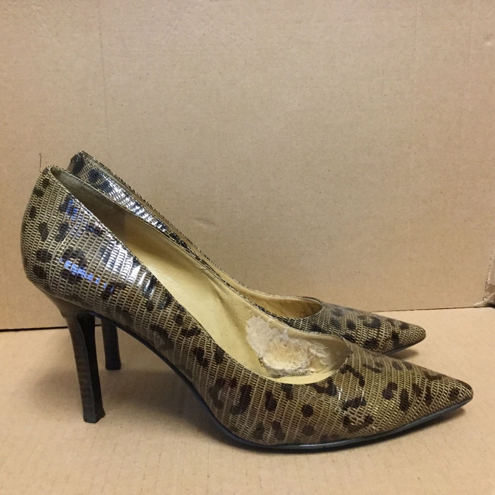 Brown Tan Animal Print Shoes Sz 8.5 Nine W…